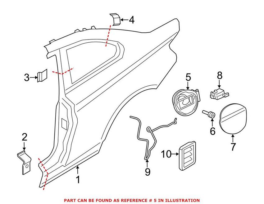 BMW Fuel Filler Housing - Rear 51177286043